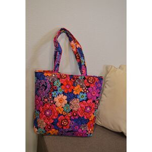 Vera Bradley Quilted Floral Tote Bag Purple & Pink NWT